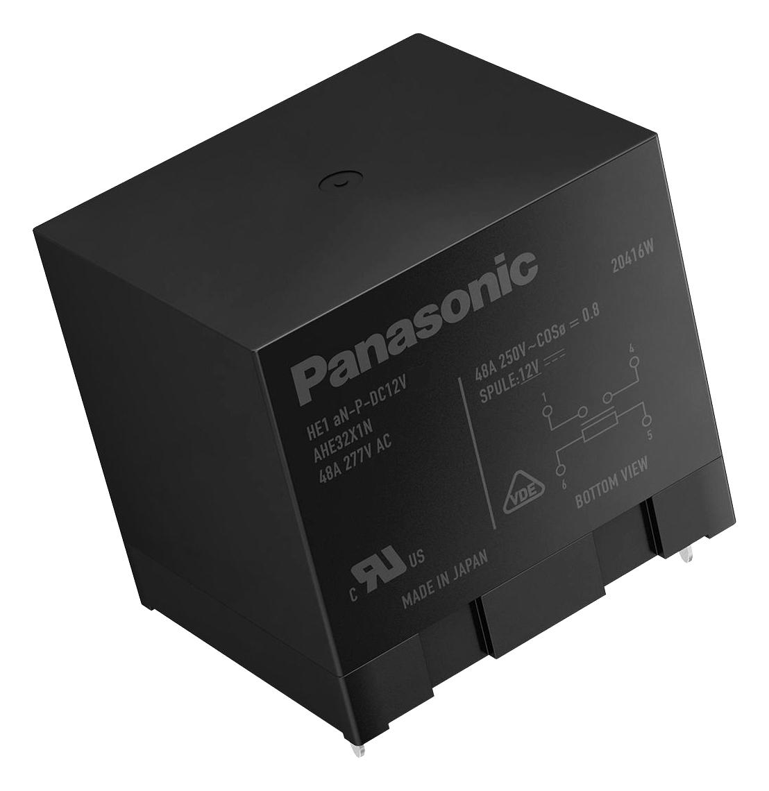 HE1AN-P-DC12V POWER RELAY, SPST-NO, 12VDC, TH PANASONIC
