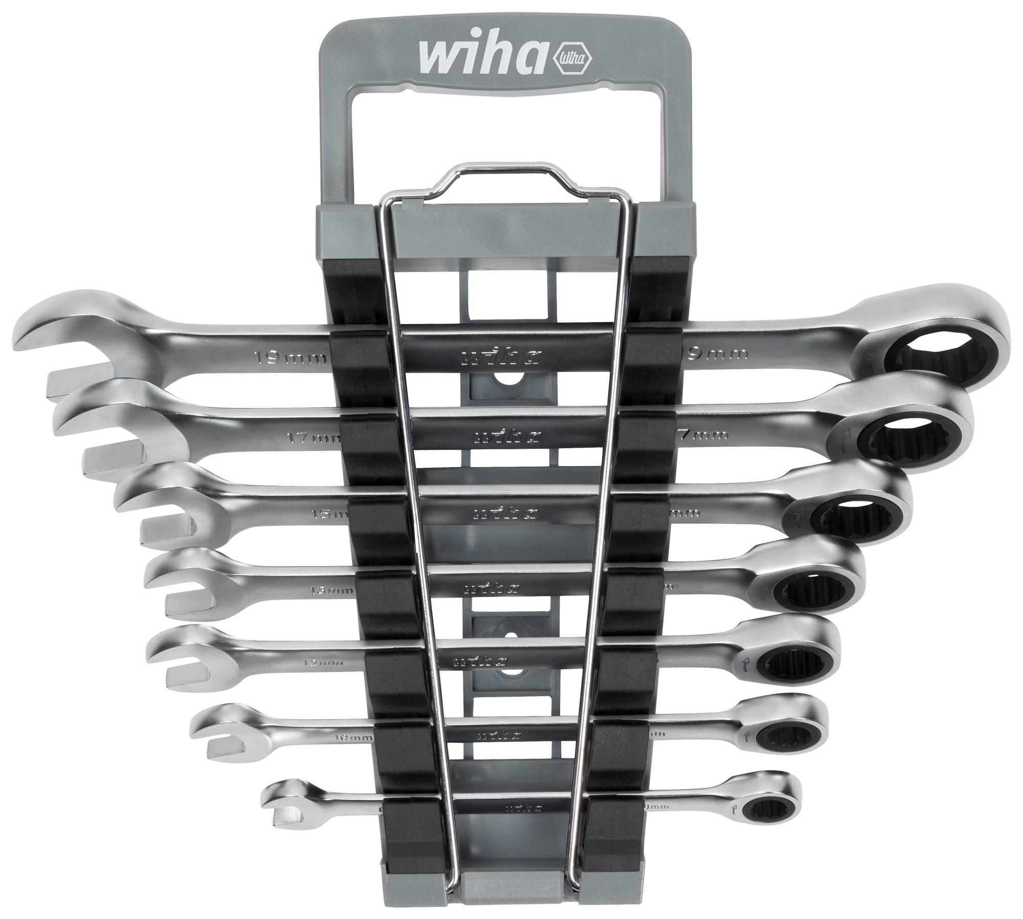 45244 SET, RING RATCHET OPEN END SPANNER, 8PC WIHA