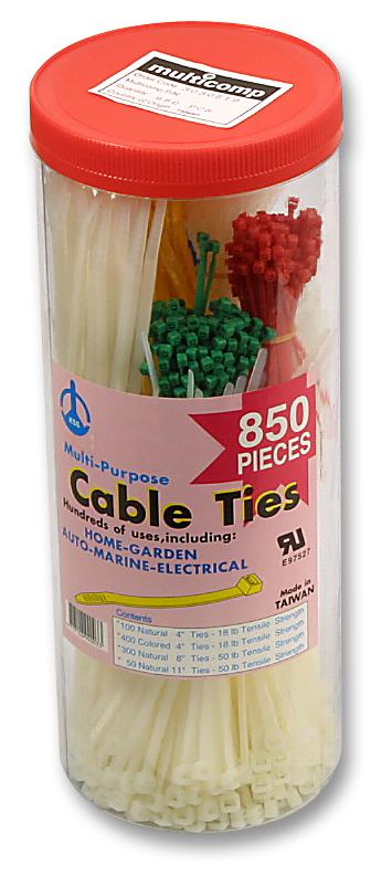 MP003238 CABLE TIE, ASSORTED, PK850 PRO POWER