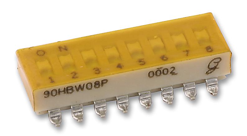 90HBW08PT SWITCH, SPST, 8 POS, SLIDE GRAYHILL
