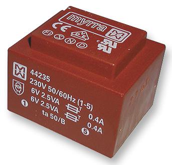 44235 TRANSFORMER, 5VA, 230V, 2 X 6V MYRRA