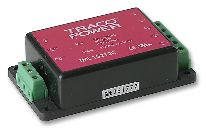 TML 20205C PSU, AC/DC, ±2A, 20W, MODULE TRACO POWER