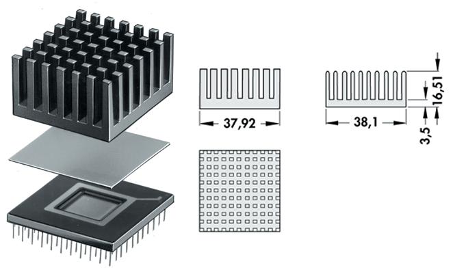 ICK PGA 15 X15 HEAT SINK, PGA, 9.2°C/W FISCHER ELEKTRONIK