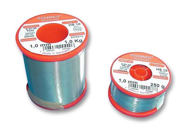HS10 2510 1,5MM 500G SOLDER WIRE, 362FLUX, 1.5MM, 500G STANNOL