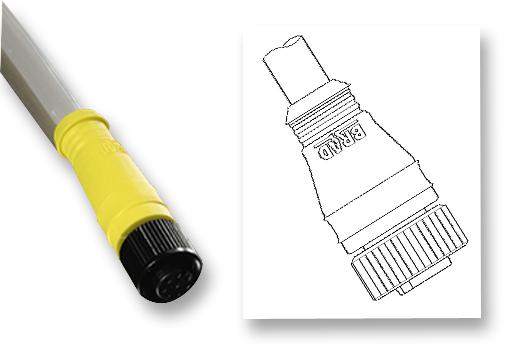 804000E03M020 LEAD, M12, 4WAY, 2M, PVC MOLEX