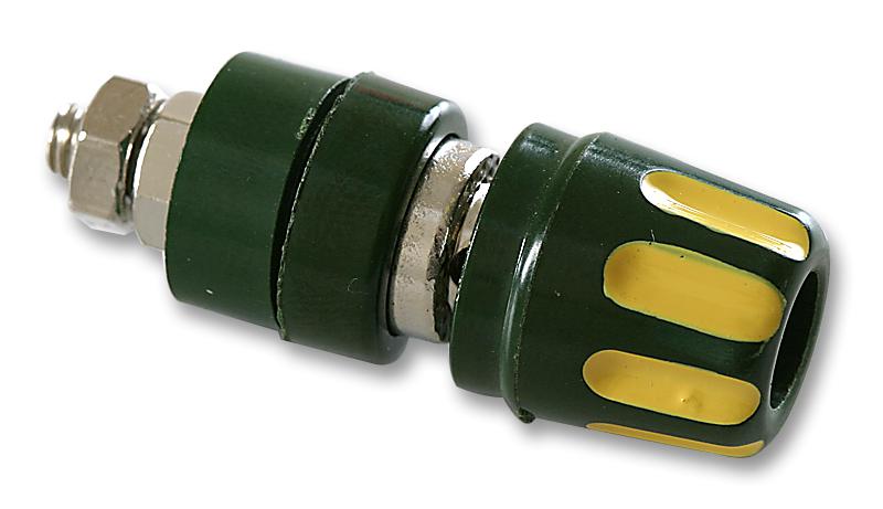 930103188 SOCKET, 4MM, YELLOW/GREEN, PK5, MLS HIRSCHMANN TEST AND MEASUREMENT