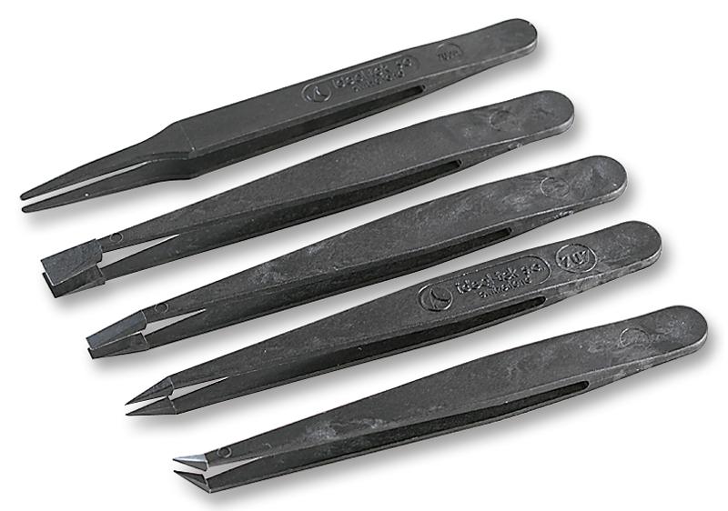 K5PISV.IT TWEEZER SET, ESD SAFE, 5PC IDEAL-TEK