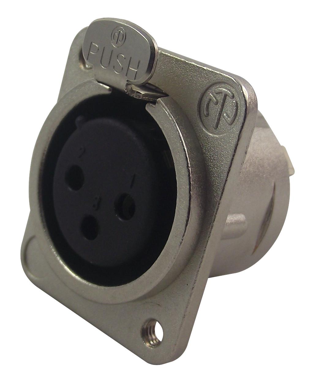 NC3FDM3L1 SOCKET, XLR, M3, PANEL, 3POLE NEUTRIK