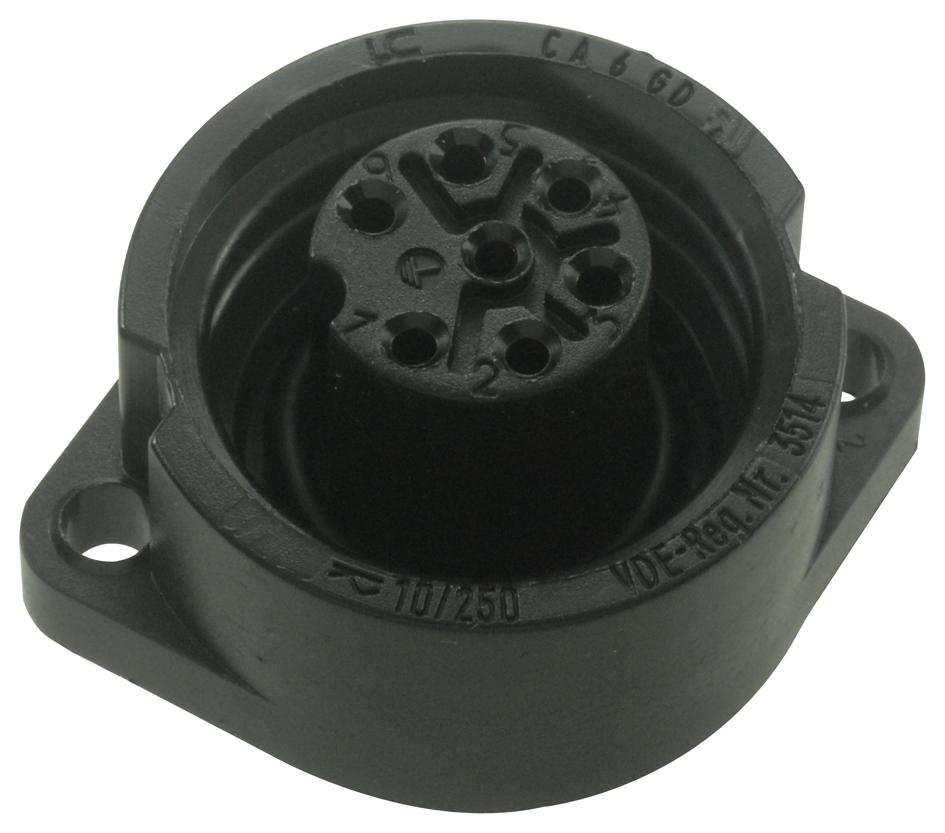 CA6GD CIRCULAR CONNECTOR, RCPT, 6 WAY, PANEL HIRSCHMANN