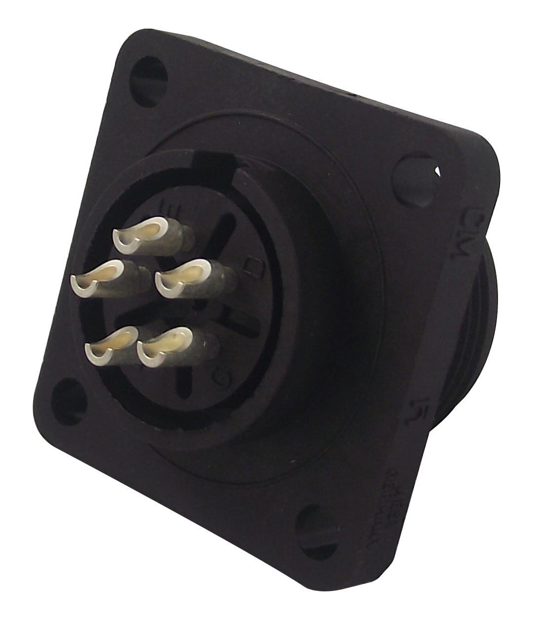 CM02E14S-5P PLUG, PANEL, 5WAY HIRSCHMANN