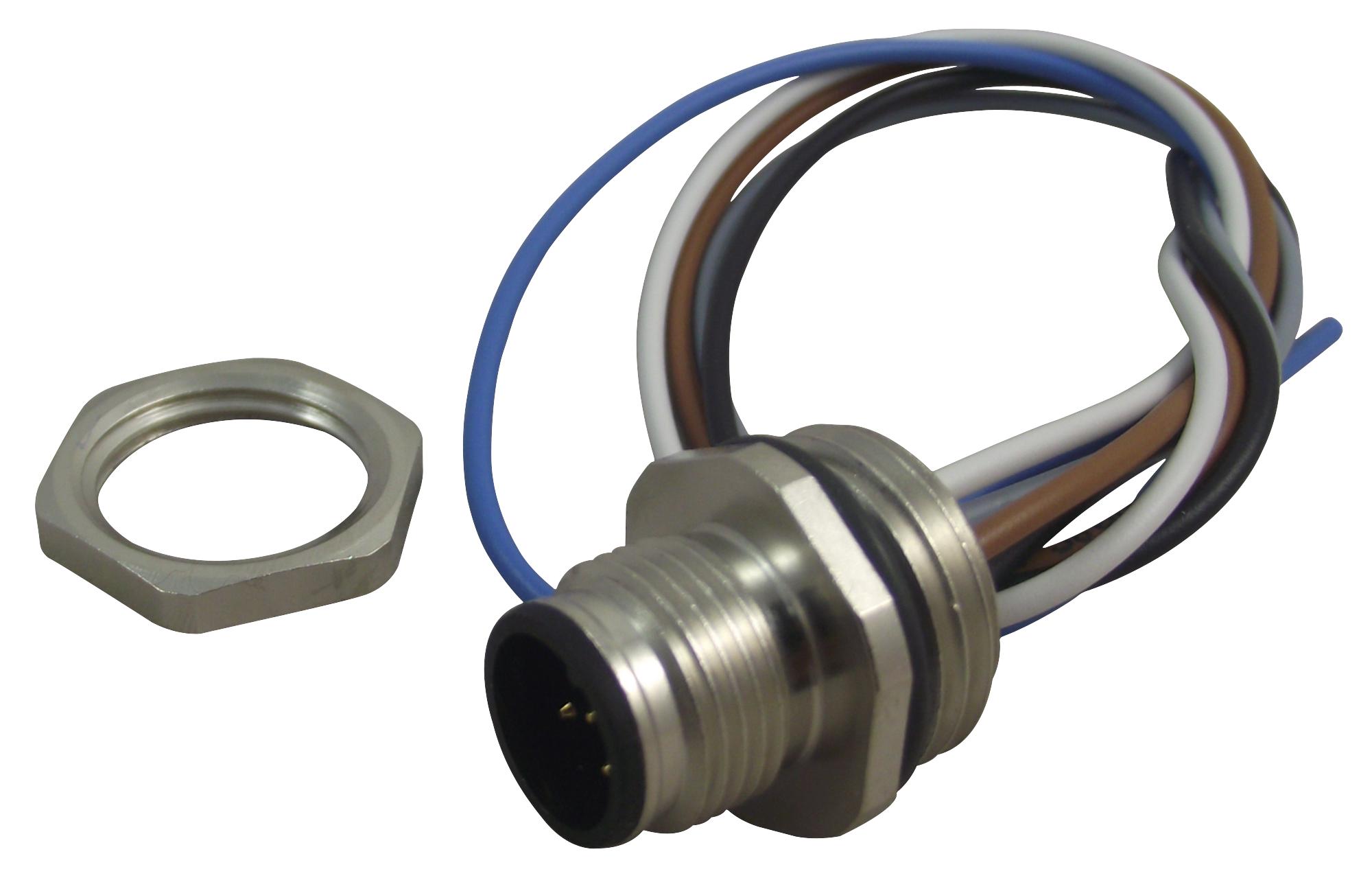 EM12M5FIX AU CIRCULAR CONNECTOR, PLUG, 5 WAY, 0.2M HIRSCHMANN