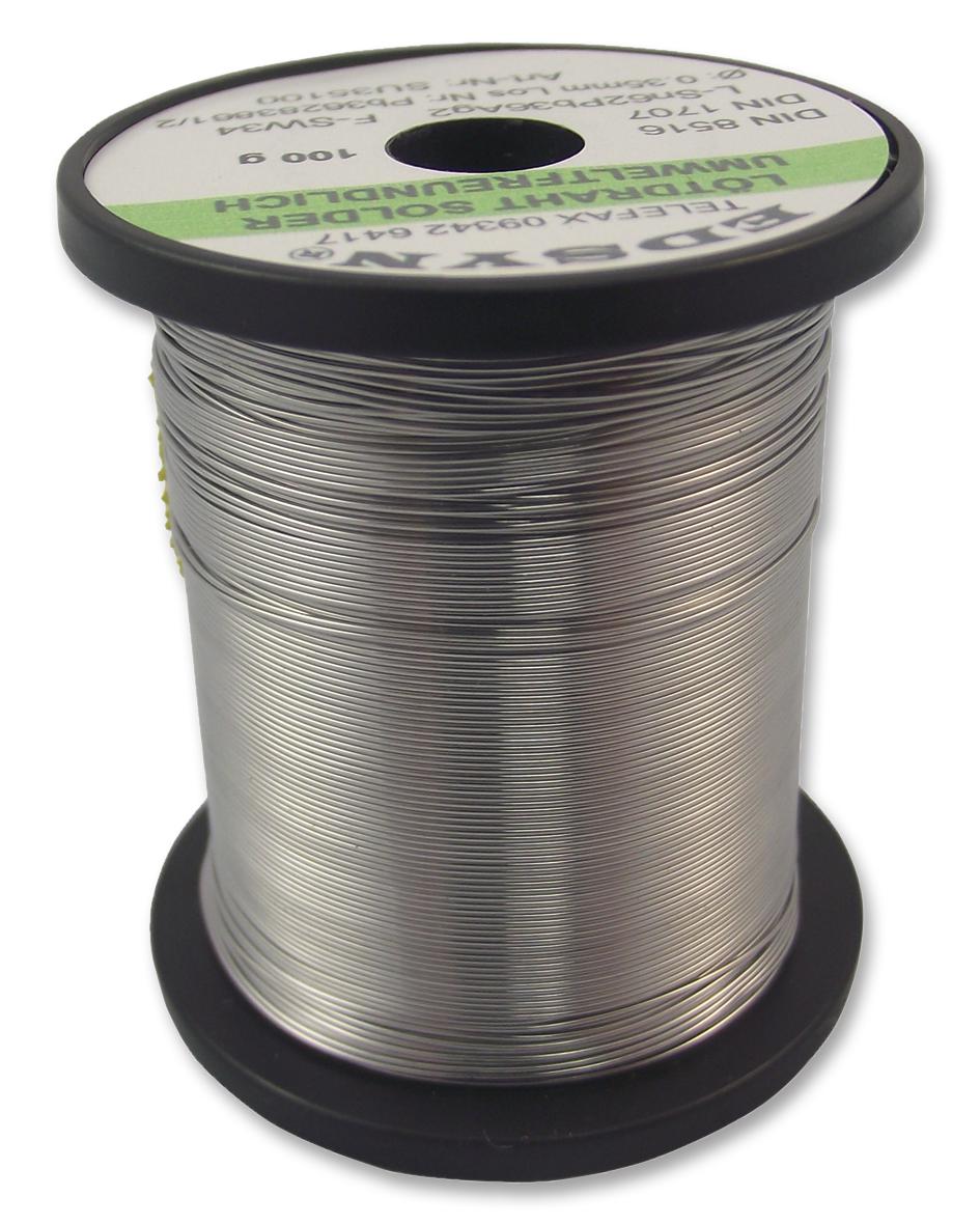 SU35100 SOLDER WIRE, 62/36/2, 183 DEG, 100G EDSYN