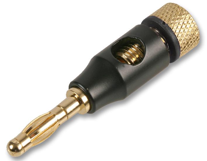 PSG03603 4MM PLUG, BLACK/GOLD, BLACK PRO SIGNAL