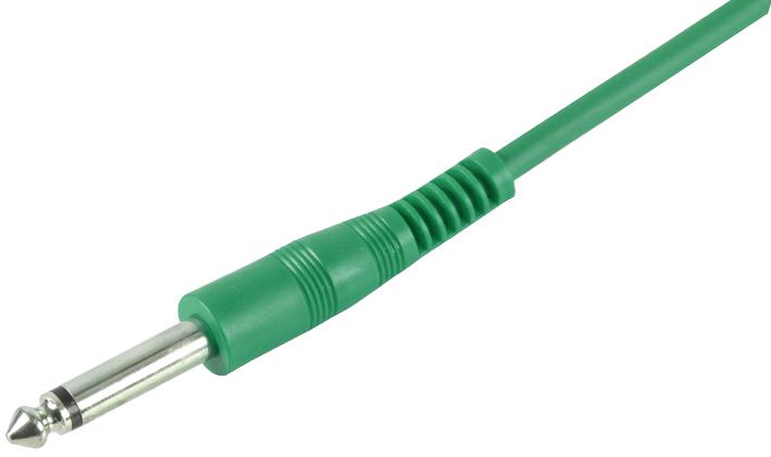 PLS00403 6.35MM JACK GUITAR LEAD, 6M, GREEN PULSE