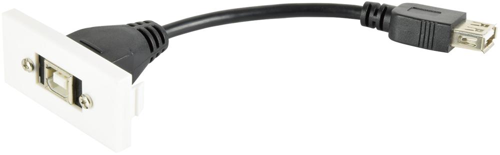 122.535UK WALL PLATE MODULE, USB TYPE B, 50 X 25MM AV:LINK