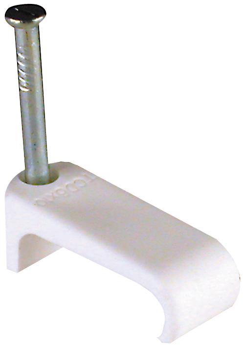 70CWPM FLAT CLIPS - TWIN 0.50MM² WHITE  100/PK TOWER