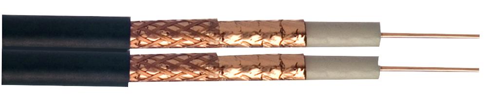 590026E-BLK-100 WF100 COAXIAL LSF TWIN CABLE BLACK 100M WEBRO