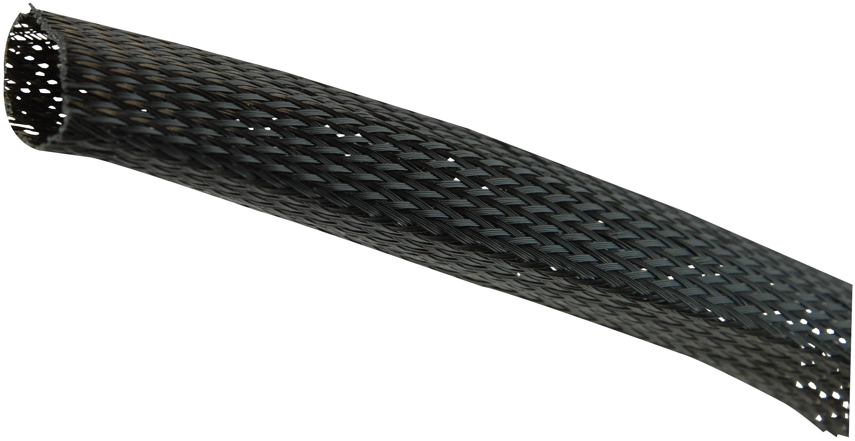 PET40/BLK EXPANDABLE BRAIDED SLEEVING BLACK25M PRO POWER