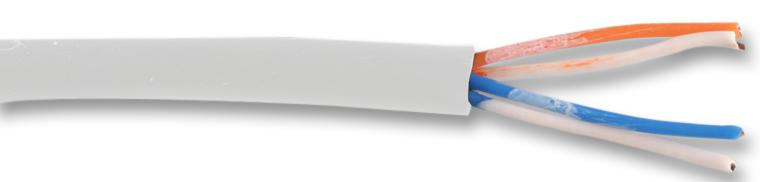 2 PAIR 100M UNSHLD MULTICORED CABLE, 4POS, WHT, 100M PRO POWER