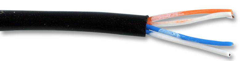 2PRCCSBLK UNSHLD MULTICORED CABLE, 4POS, BLK, 100M PRO POWER