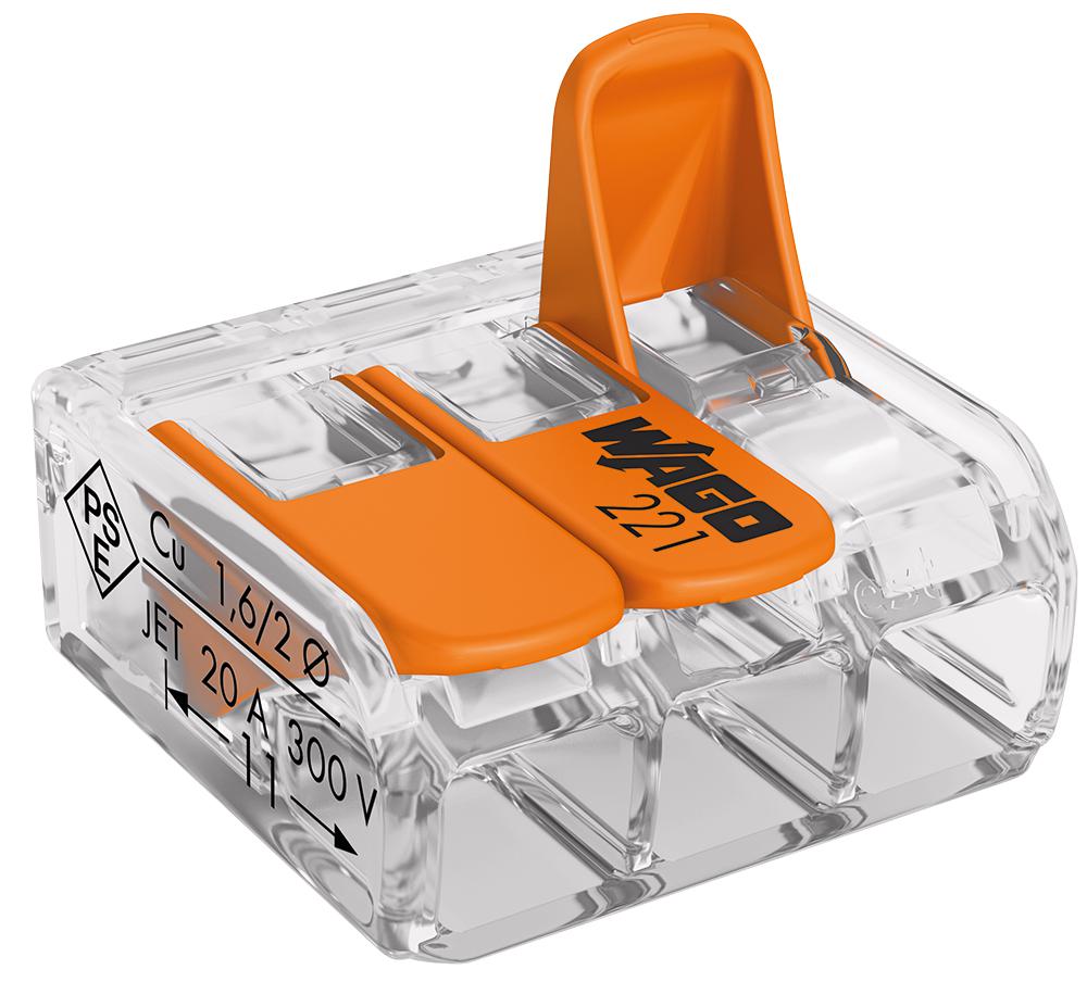 221-413 TERMINAL BLOCK, PLUGGABLE, 3POS, 12AWG WAGO