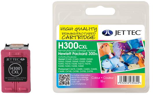 HP300C INK CART, REMANUFACTURED, 300XL, COL JET TEC