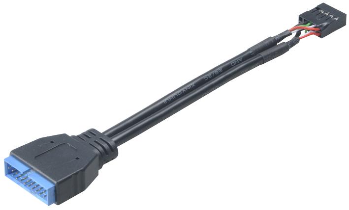 AK-CBUB19-10BK LEAD, USB3.0 19PIN TO USB2.0 9PIN INT AKASA