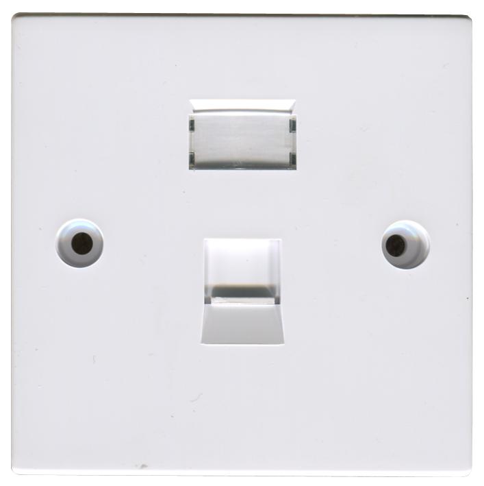 FJL1 FACE PLATE, 1POS, ABS, WHITE TUK