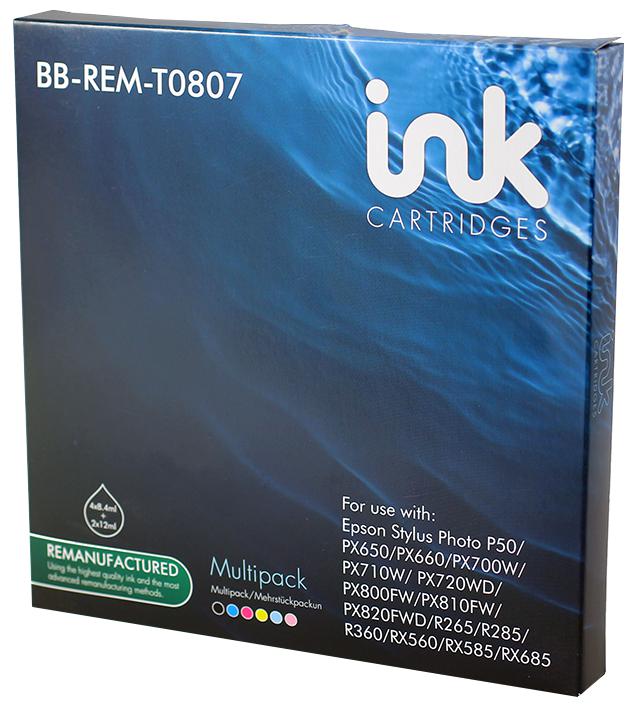 BB-REM-T0807 INK CART, REMAN, T0807 6 COLOUR UNBRANDED