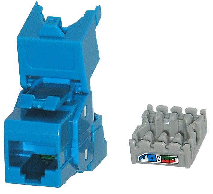 SKFBL MODULAR, RJ45, RCPT, CAT6, 8P8C, BLUE TUK