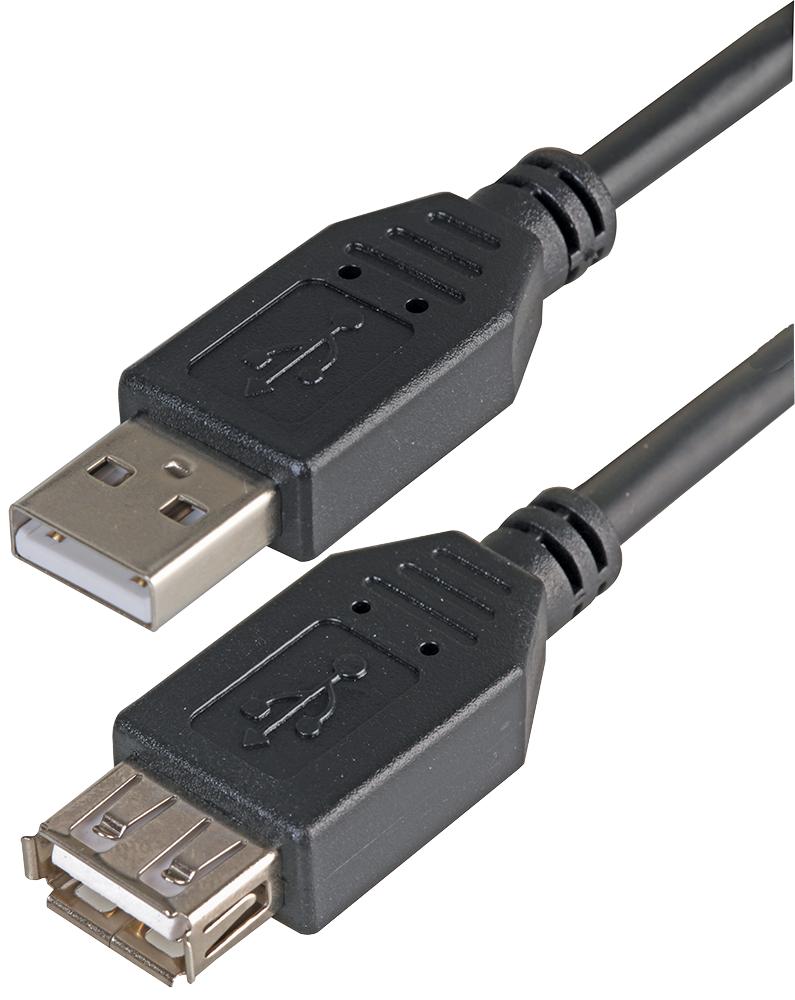 PSG91422 LEAD, USB2.0 A MALE - A FEMALE, BLACK 3M PRO SIGNAL