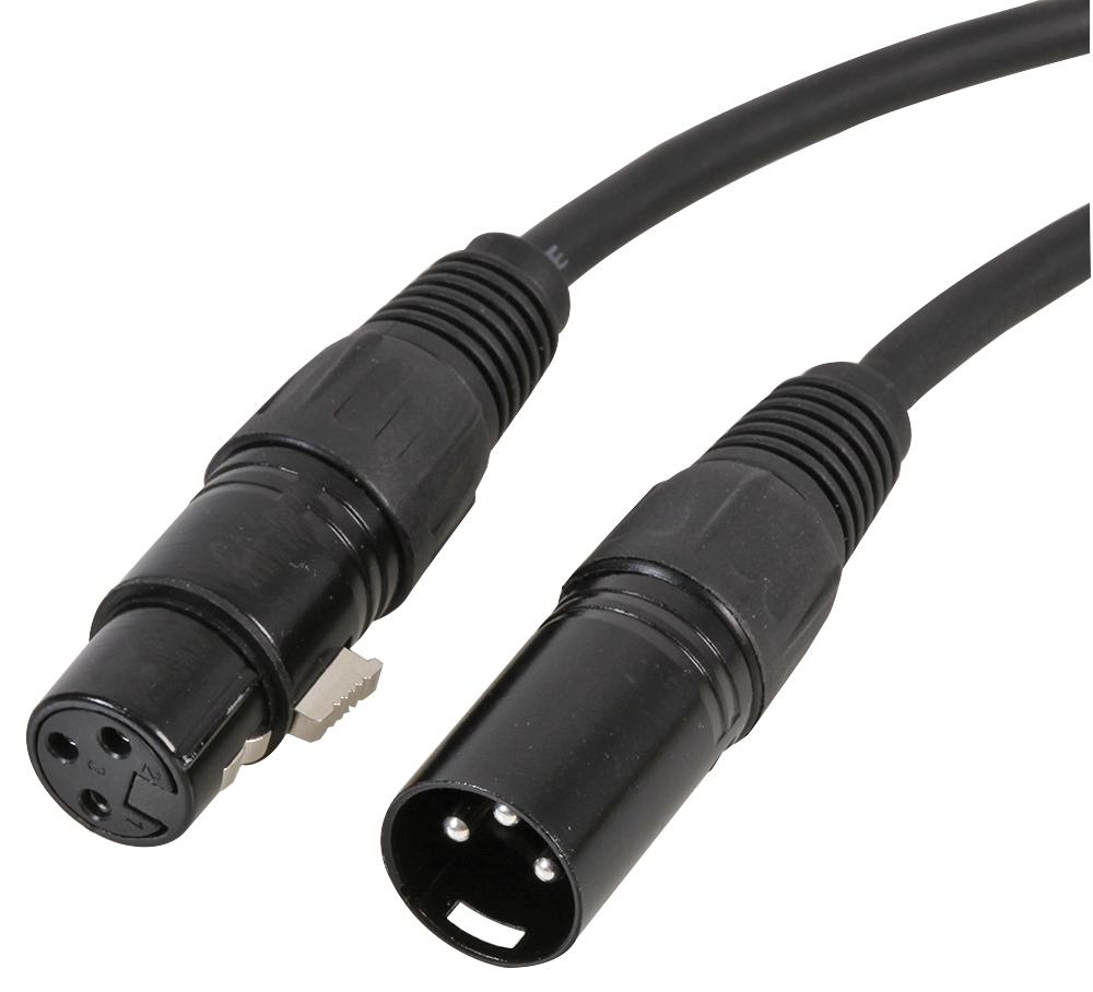 PLS00588 MIC / PATCH LEAD, 3P XLR BLACK, 2.5M PULSE