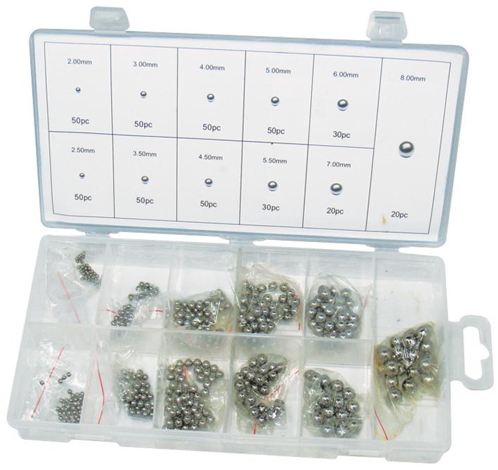 D01897 STEEL BALL ASSORTMENT, 450PCS DURATOOL