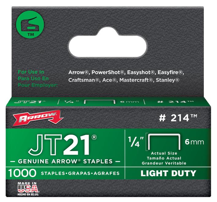 214 6MM JT21/JT27 STAPLES (PK 1000) ARROW FASTENER