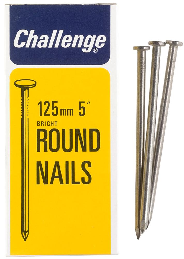 12036 ROUND NAILS BRIGHT, 125MM - 500G CHALLENGE