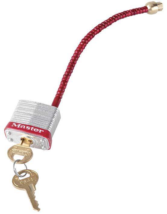 7C5RED FLEXI STEEL SHACKLE LOCKOUT PADLOCK MASTER LOCK