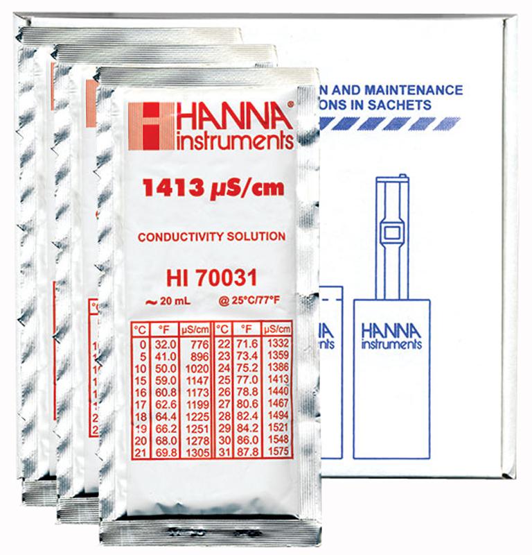HI-70031P CALIBRATION SACHET, EC 1413US, PK25 HANNA INSTRUMENTS