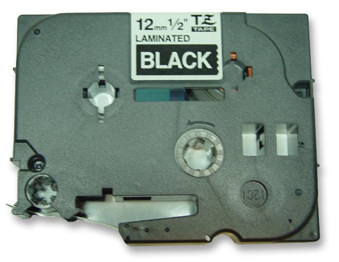 TZE335 12MM WHITE ON BLACK TAPE BROTHER