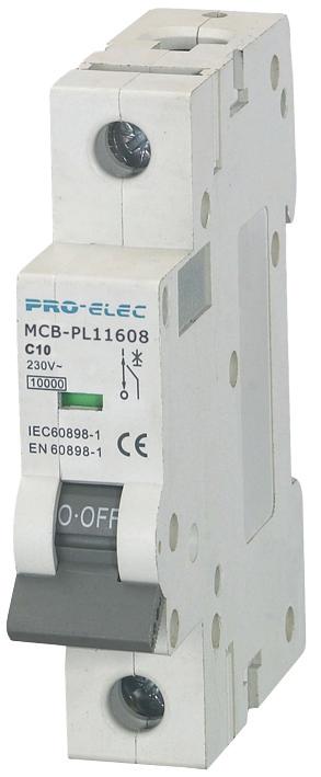 AUB7 1P C10A THERMAL MAG CKT BREAKER, 1P, 10A, 230VAC PRO ELEC