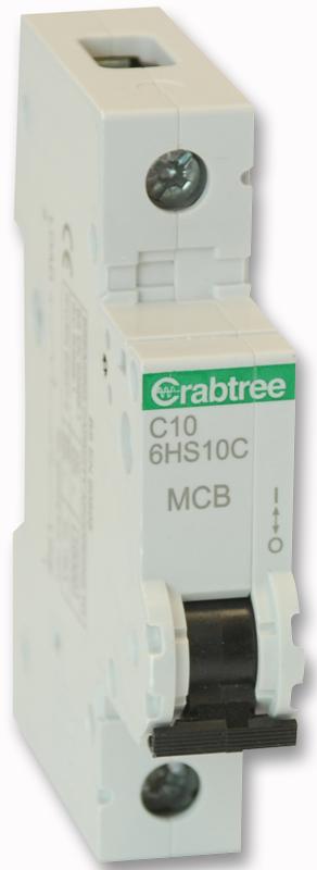 6HS10C 10A SP MCB C CURVE 10KA - EACH CRABTREE