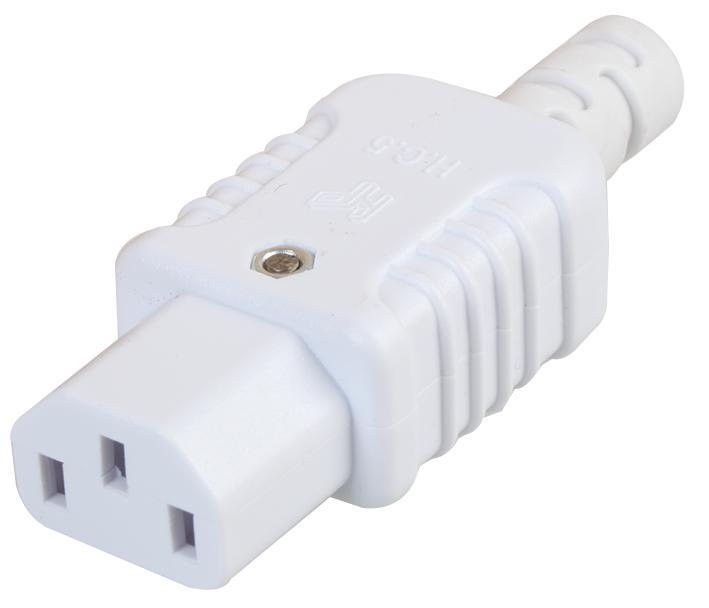 HC.5 WHT CONNECTOR, C13 REWIREABLE STRAIGHT WHITE PRO ELEC