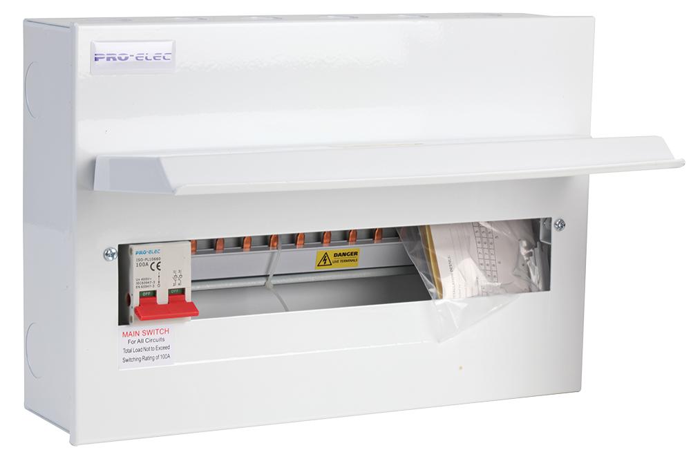 PEL00434 CONSUMER UNIT, METAL, 16WAY, 100A, 230V PRO ELEC