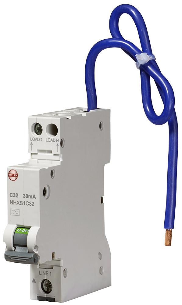 NHXS1C32 32A 30MA RCBO SINGLE MODULE C CURVE WYLEX