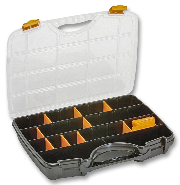 715362 TOOL CASE, A46, 21 DIVIDERS, BLK/SIL RAACO