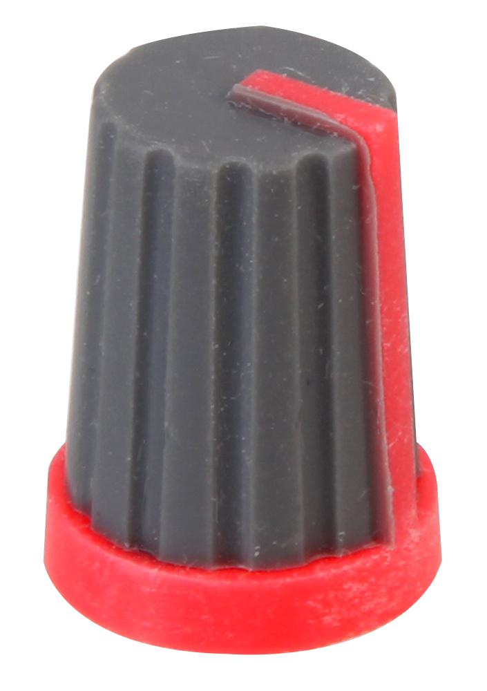 CR-MS-1 KNOB, SOFT TOUCH, SPLINED SHAFT, RED MULTICOMP