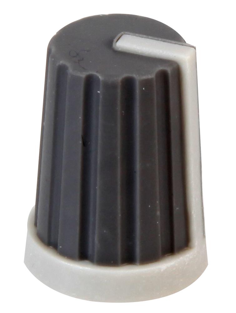 CR-MS-5 KNOB, SOFT TOUCH, SPLINED SHAFT, GRY MULTICOMP