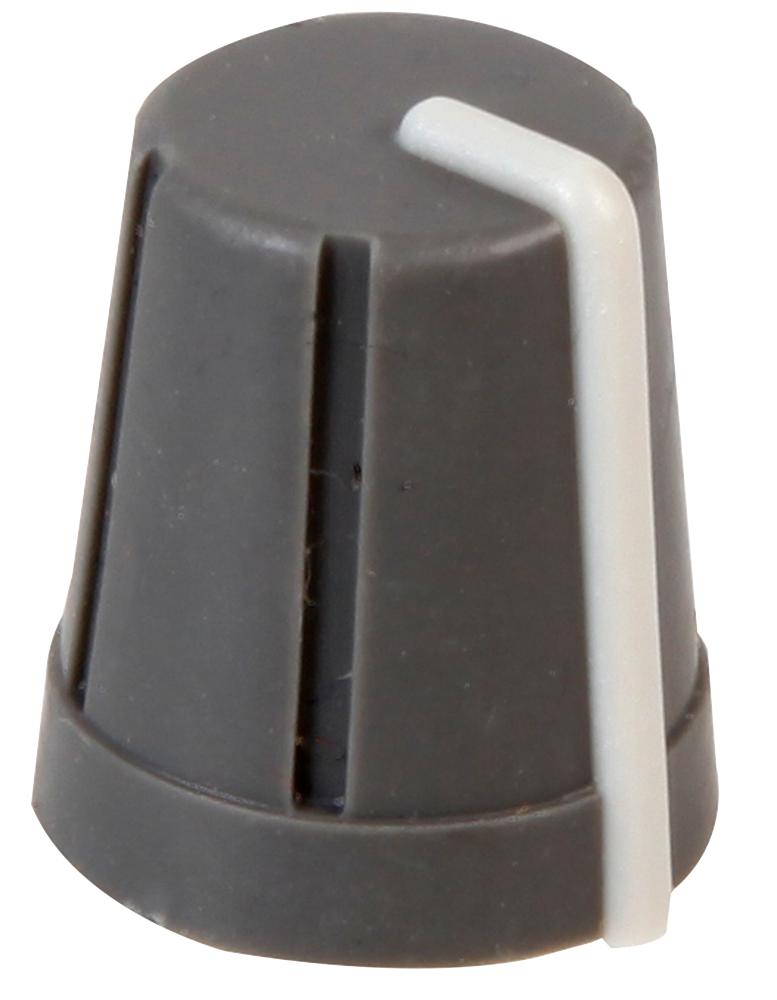 CR-R4-5 KNOB, SOFT TOUCH, D SHAFT, GREY MULTICOMP