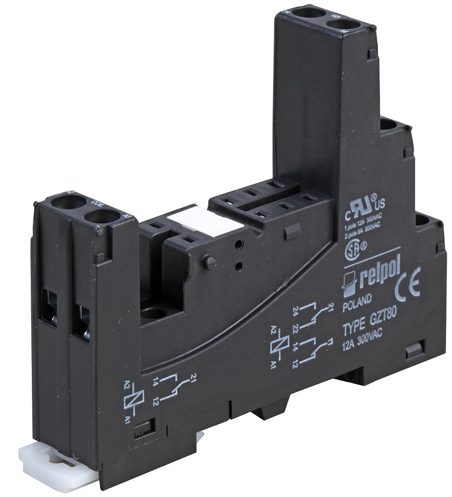 GZT80-BLACK 8-PIN RELAY BASE, BLACK RELPOL