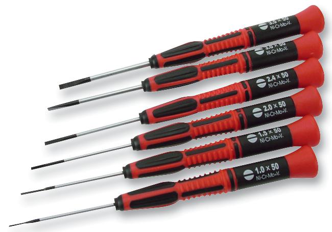 PSD1600 SCREWDRIVER SET, SLOTTED 6PC MODELCRAFT