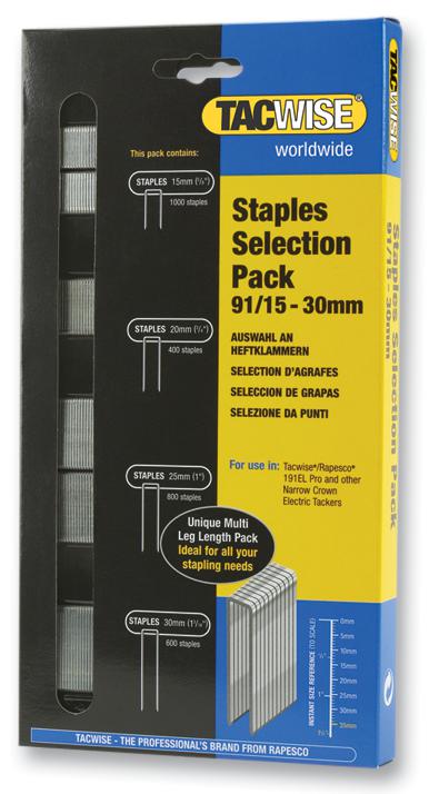 91 STAPLE KIT STAPLE KIT, (PK 2,800) 15 20 25 30MM TACWISE PLC